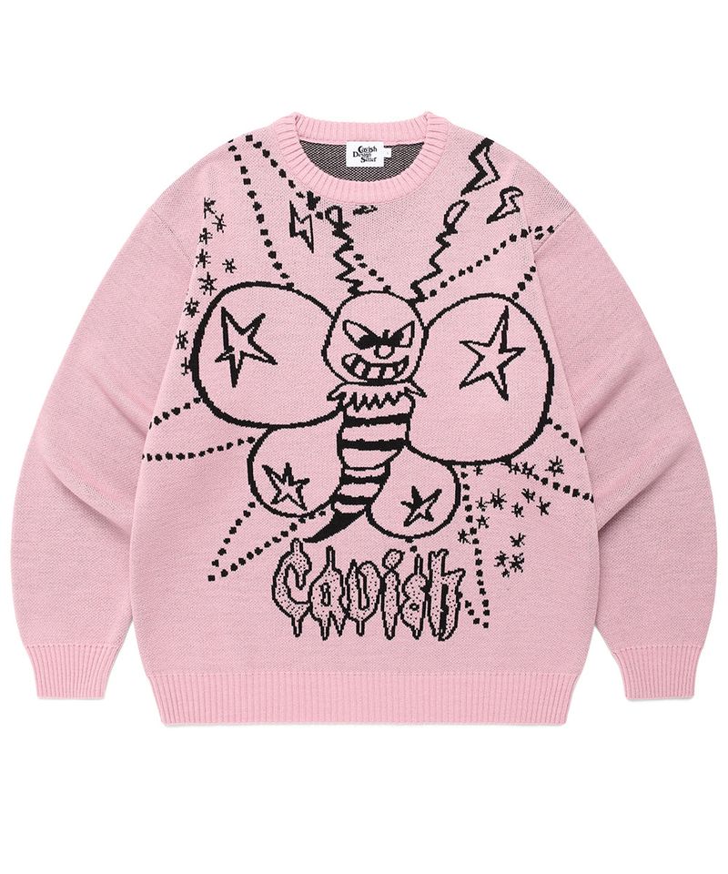 cavish（カビシ）の「HONEY BEE KNIT SWEATER PINK(CV2FSUK600A)（Tops）」