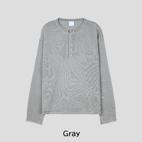 Aerin See-through Henley Neck Knit