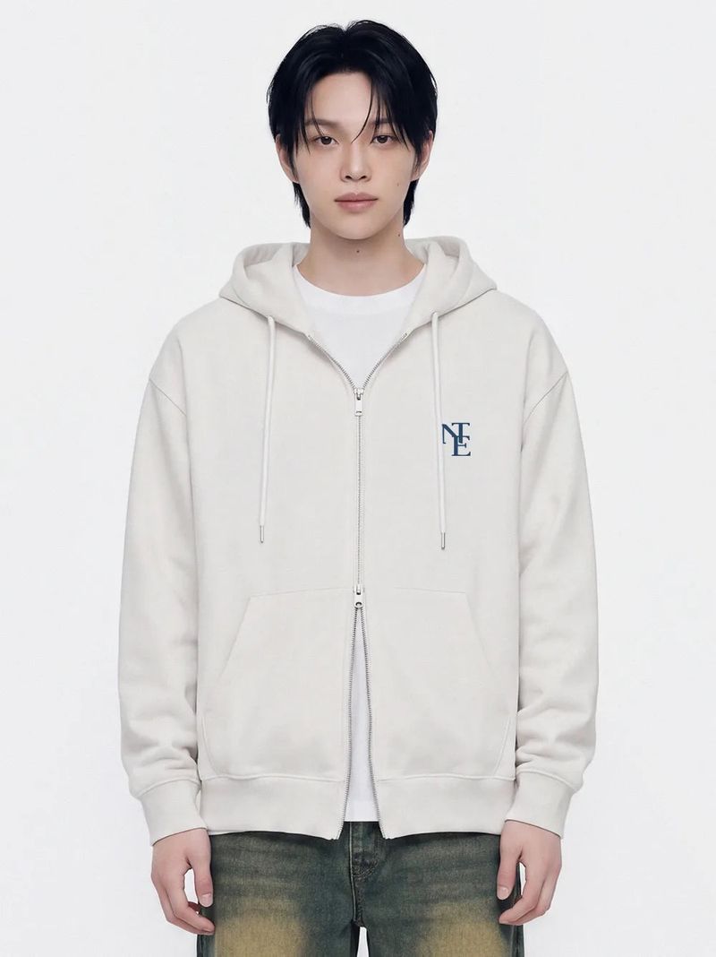 NTE mini monogram 2-way zip-up (4color)