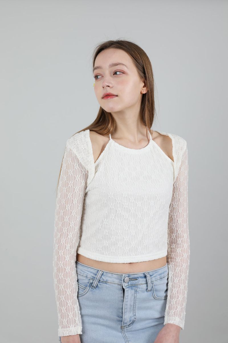 Lace Halterneck T-shirt