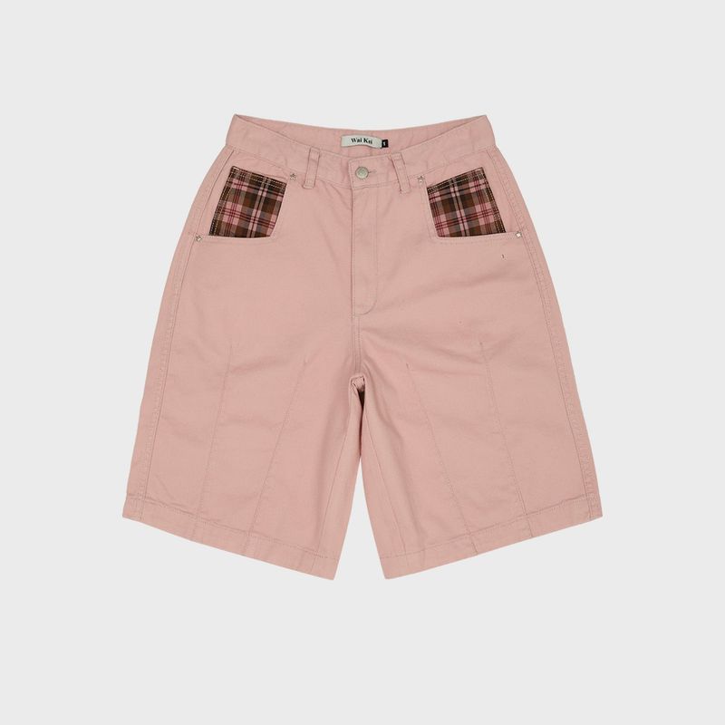 Check Applique Half Pants