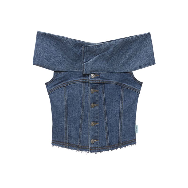 INSTANTFUNK（インスタントファンク）の「Off-the-shoulder denim blouse（Tops）」