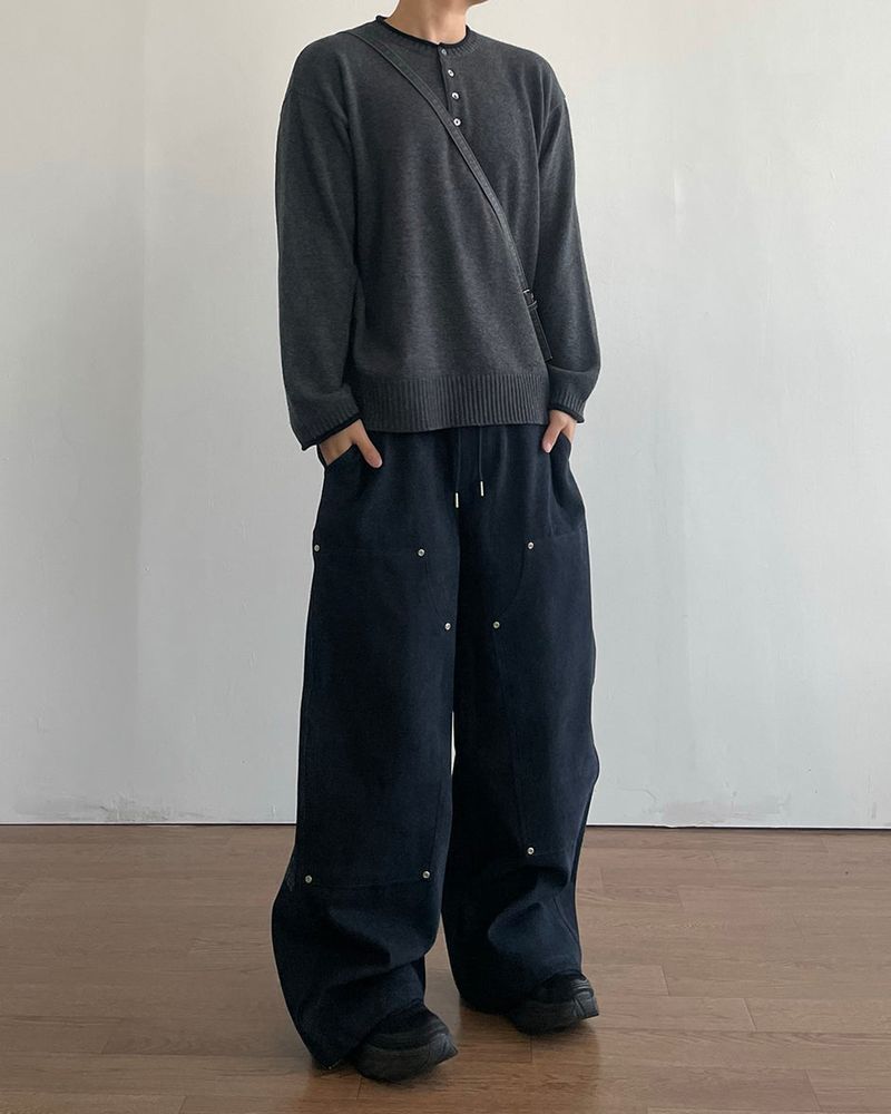 エルビン ラムズウール ヘンリーニット