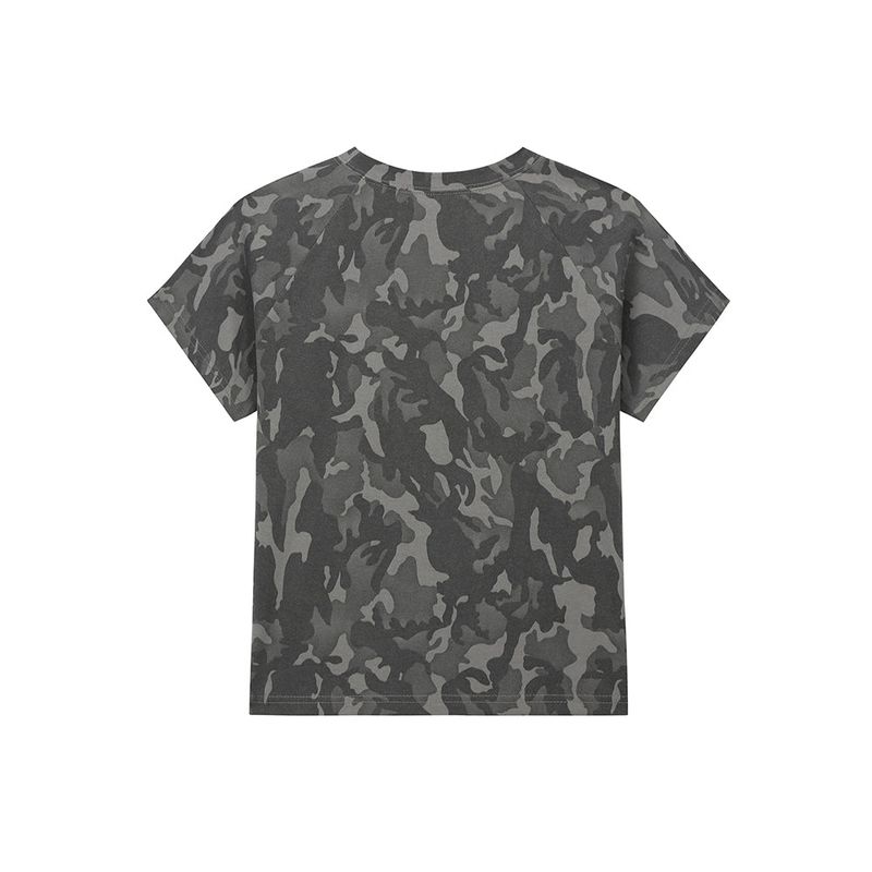 Camo Stud Half T-shirt - GREY