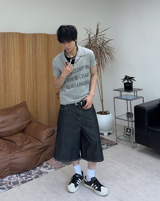Tide Slim Lettering Collar Tee