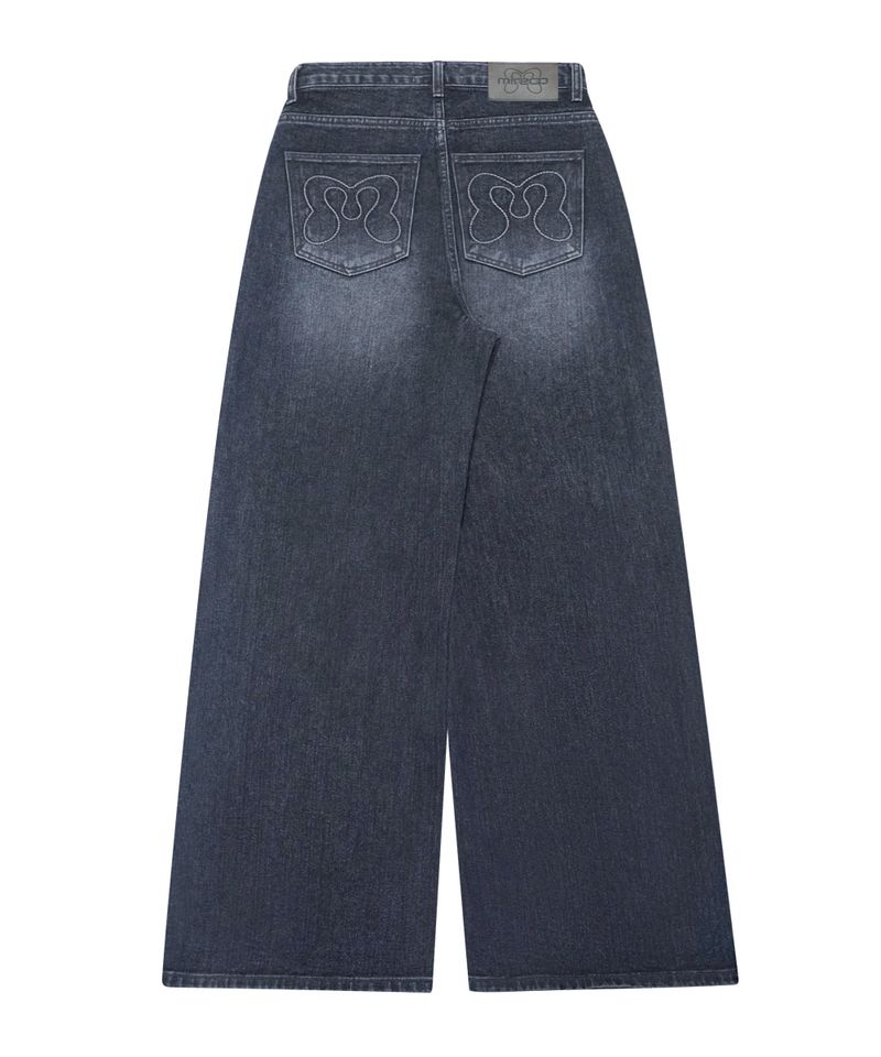 STITCH LINE WIDE DENIM PT DARK NAVY