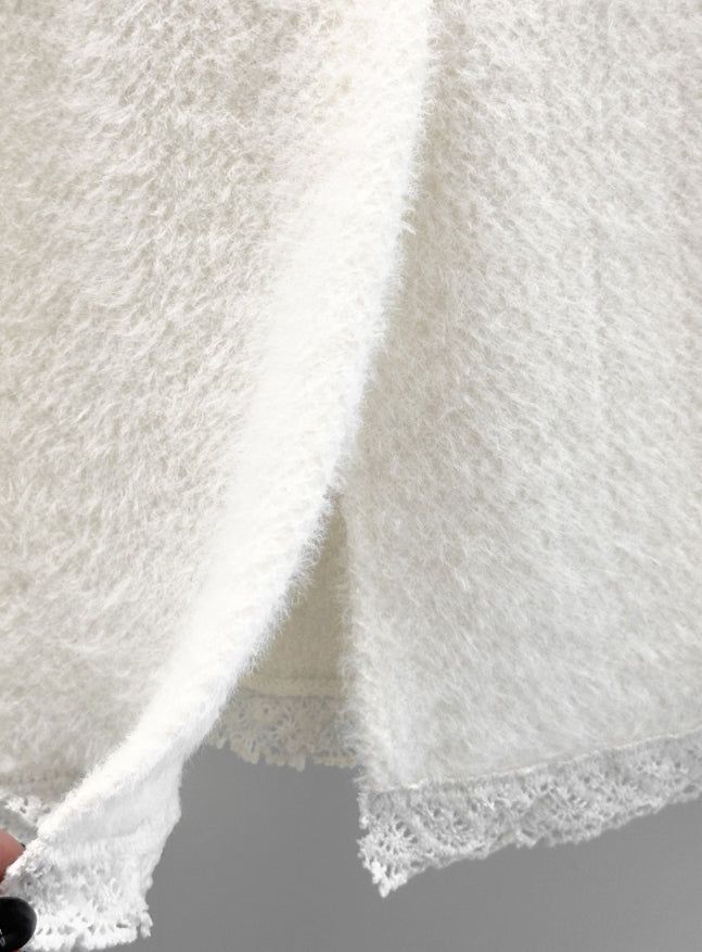 Cozy Lace Knit Long Skirt