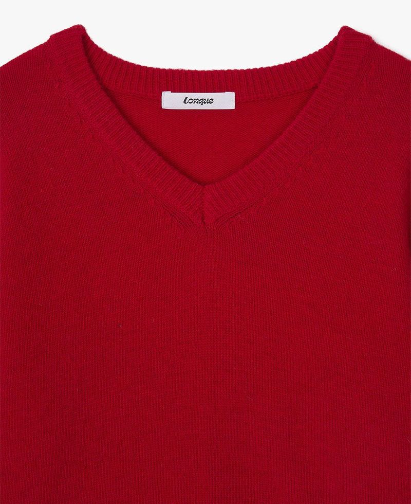 WOOL V-NECK KNIT (RED)