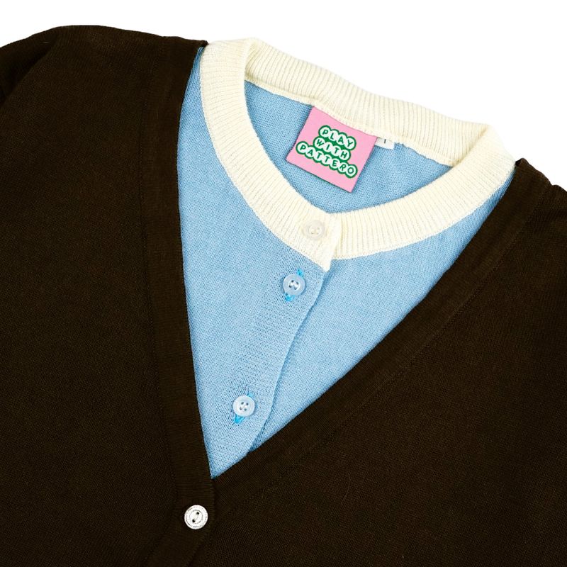 Lumen Layered Cardigan - Choco Blue Size 2