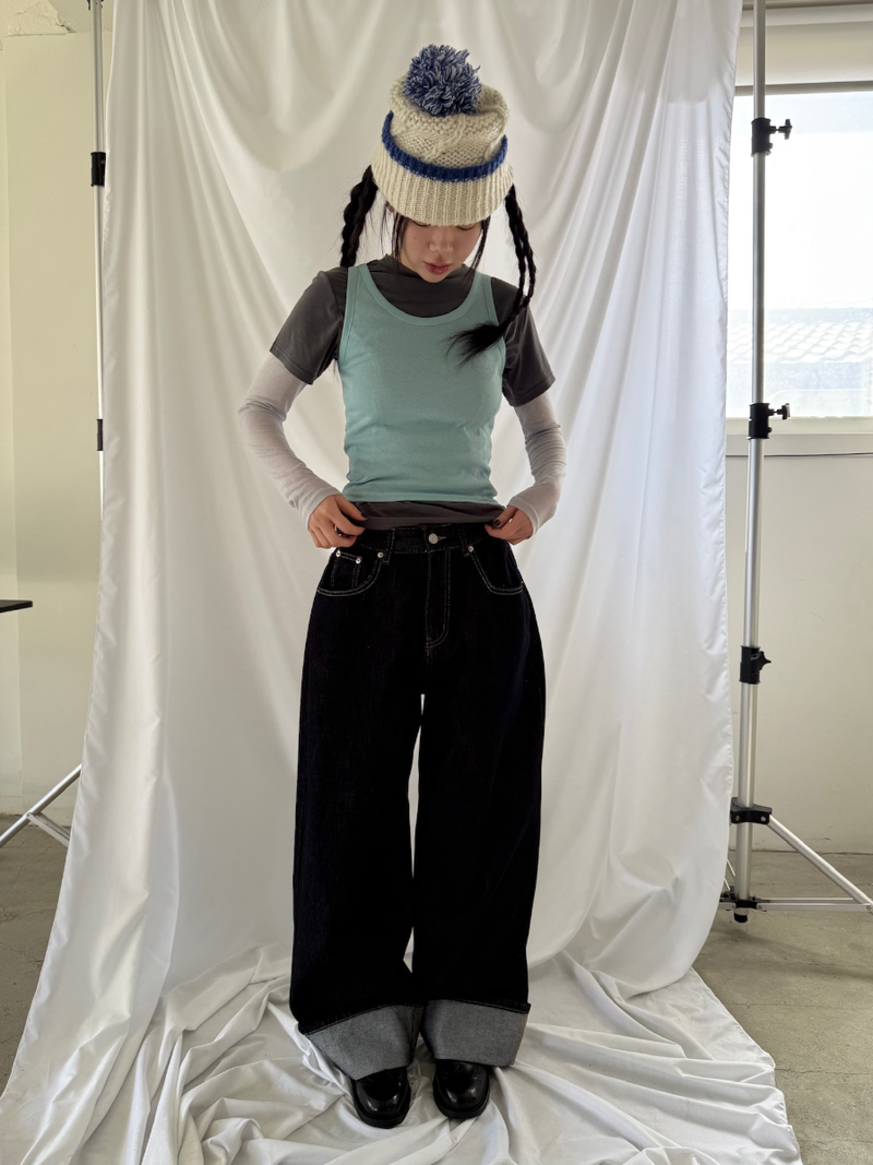 roll up non fade jeans