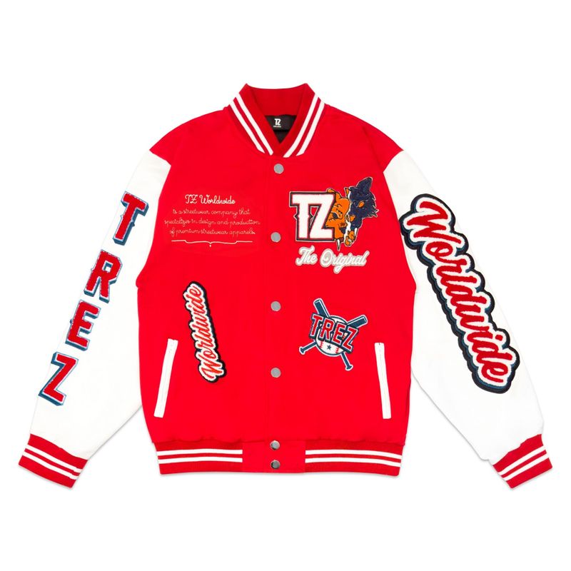 TZWORLDWIDE（トレッズワールドワイド）の「TZWORLDWIDE バーシティジャケット - RED（ジャケット/アウター）」
