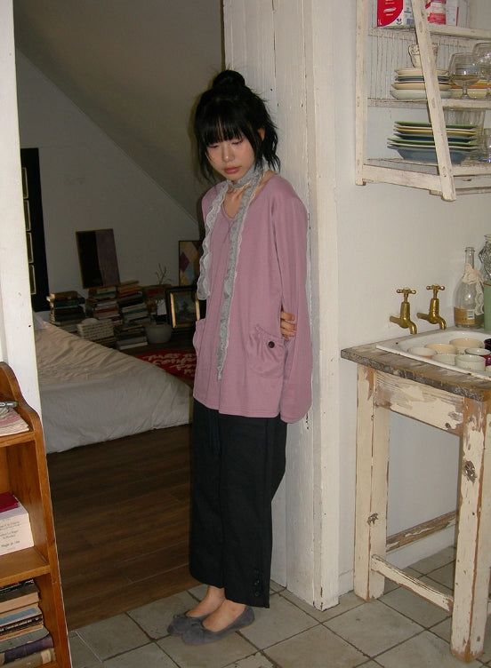 Theor Button Bootcut Bermuda Capri Pants
