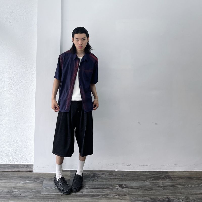 Mottled Wash Drop-Shoulder Shirt