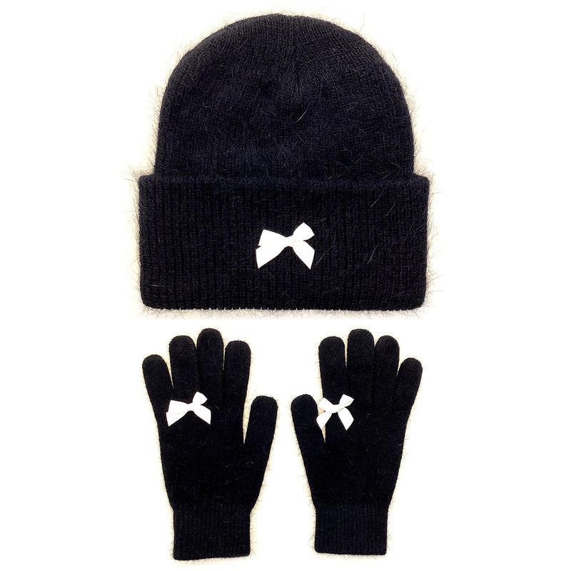 OTHER-worldly（アザーワールドリー）の「Ribbon Angora Beanie &Gloves [White Ribbon]（Hats）」