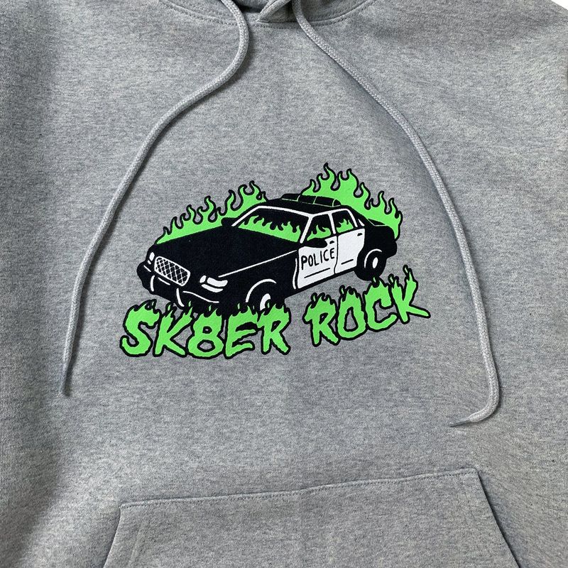 BURNING CAR HOODIE GRAY