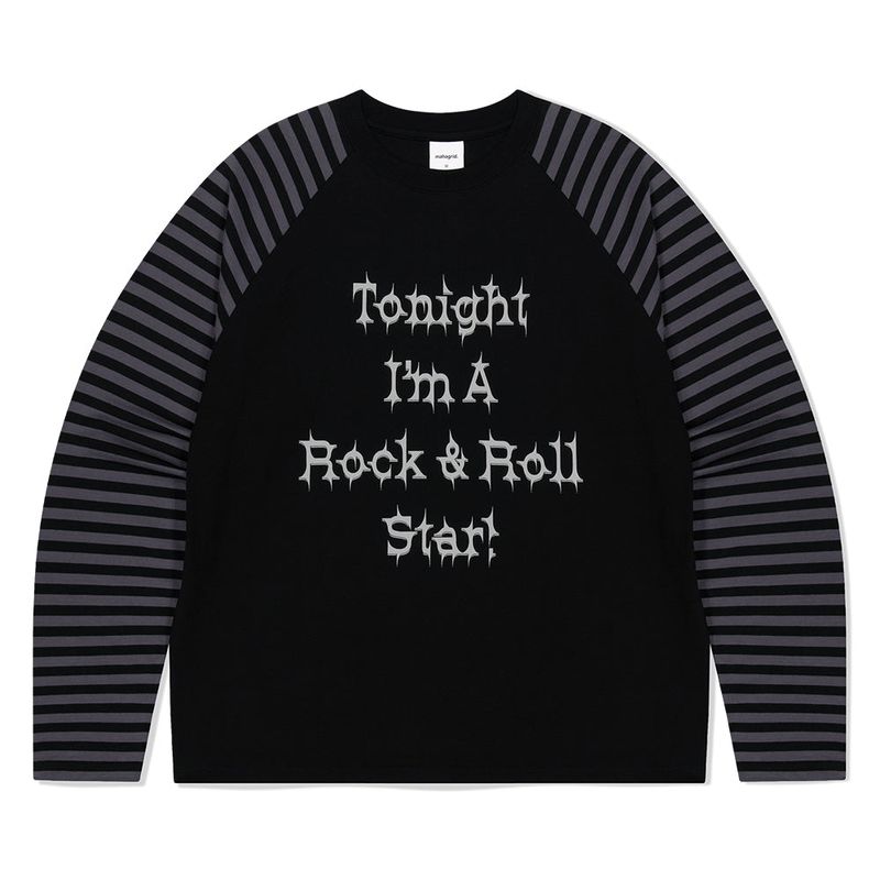 mahagrid（マハグリッド）の「ROCK STAR RAGLAN STRIPE LS TEE（Tops）」