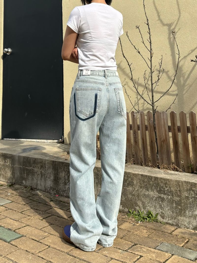 CLASSIC LOOK SEMI WIDE DENIM PANTS code 18101