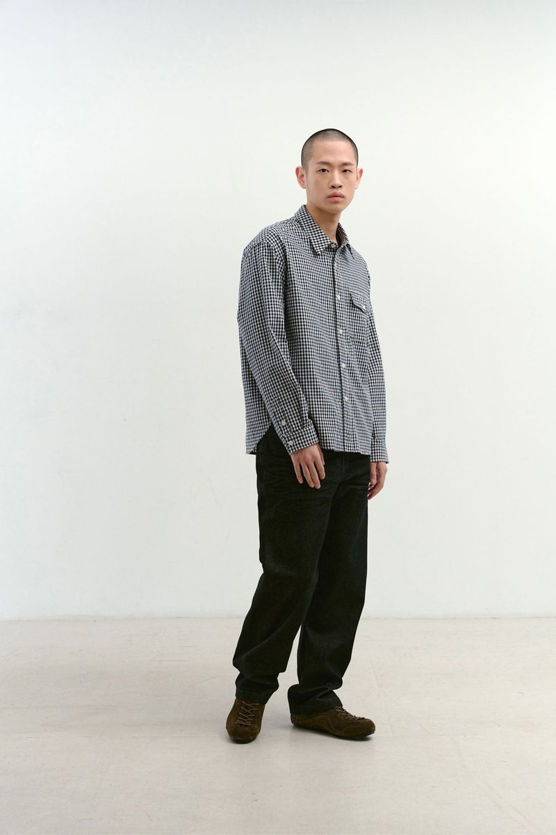 One Pocket Regular Check Shirt (Navy)