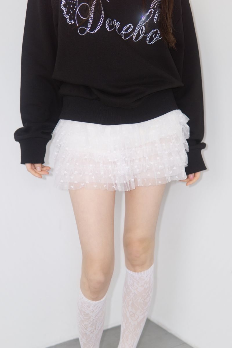 heart frill cancan mini skirt