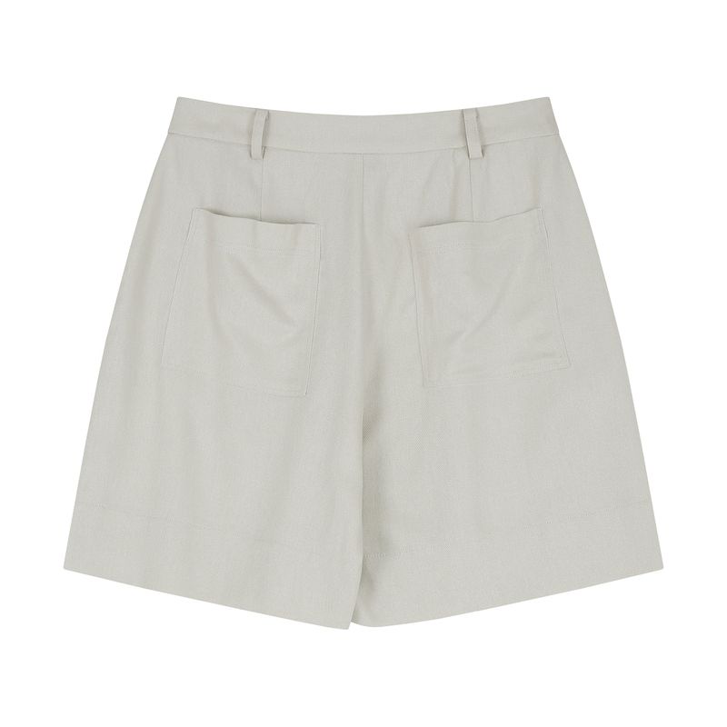 One tuck Half Pants Beige