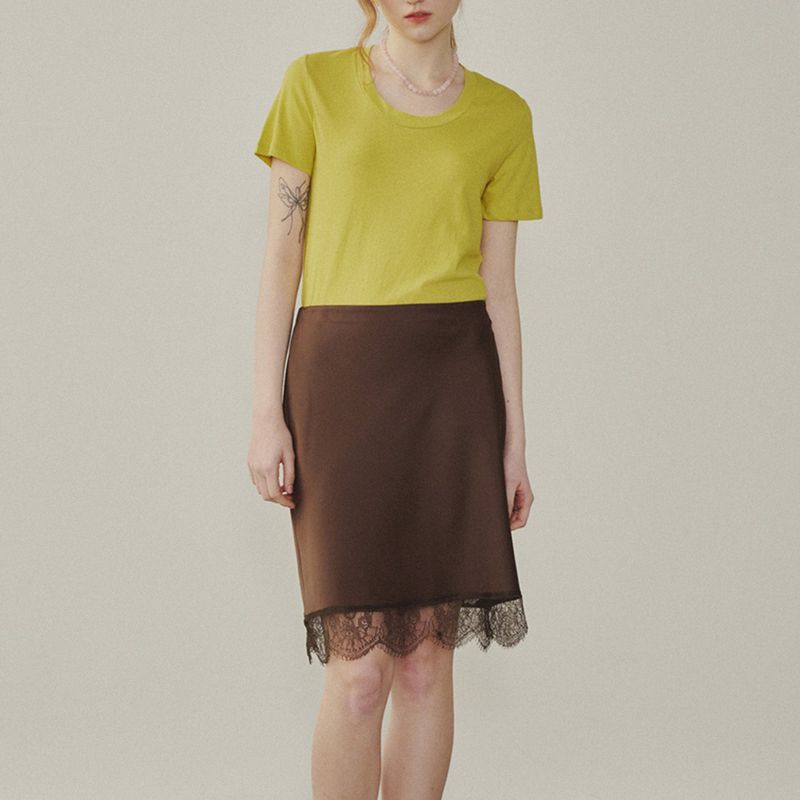 Rose Stain Lace Mini Skirt