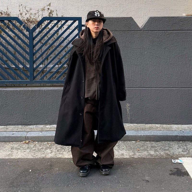 Oversized Wool Balmacaan Coat
