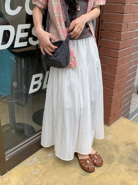 BAON（バオン）の「Saku Pure Lace Banding Long Skirt（Skirts）」