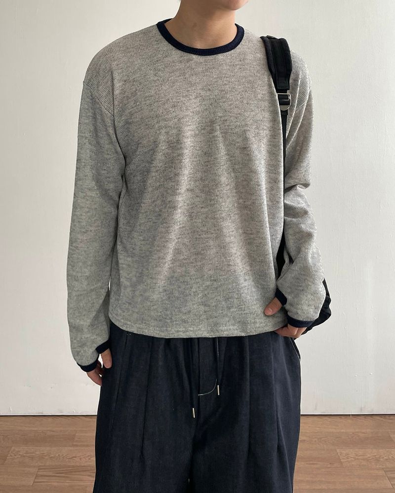 Lav Crop Contrast Knit