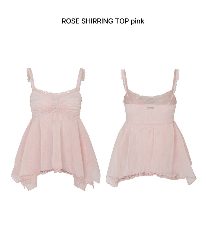 ROSE SHIRRING TOP pink