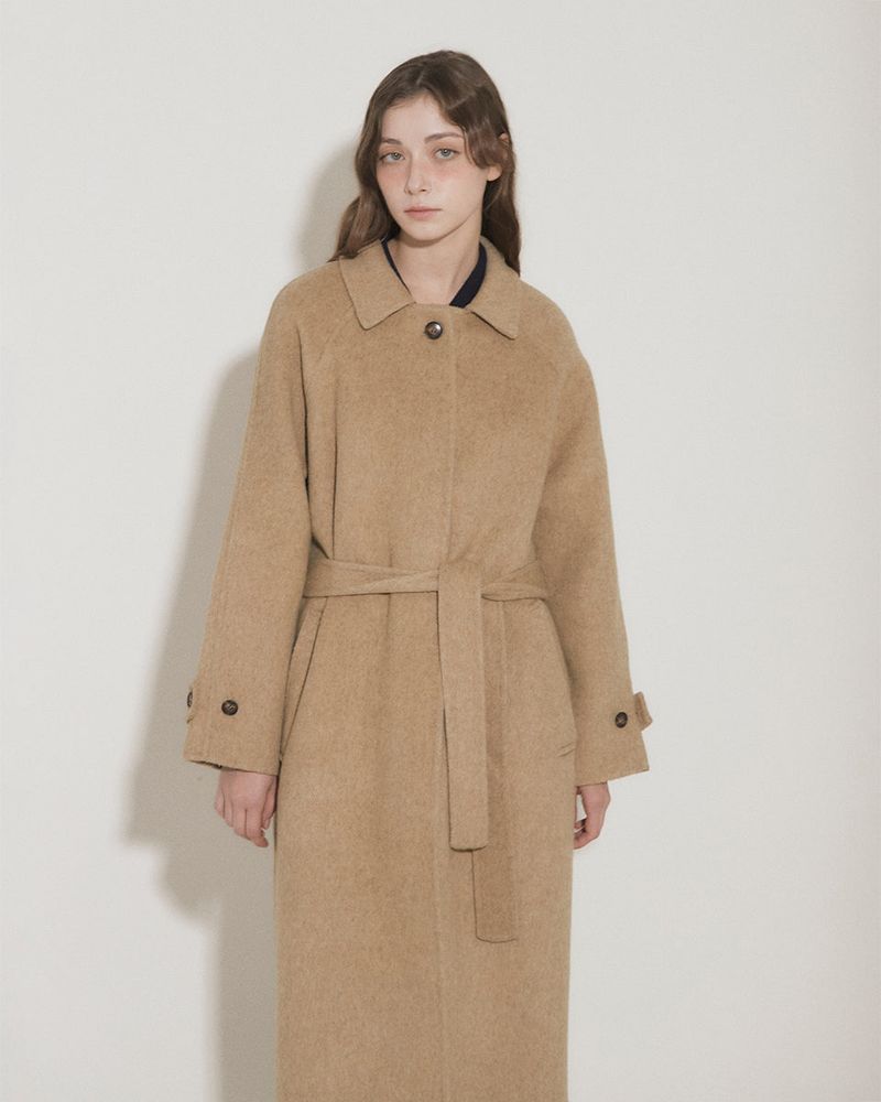 WOOL BALMACAAN COAT [BROWN]