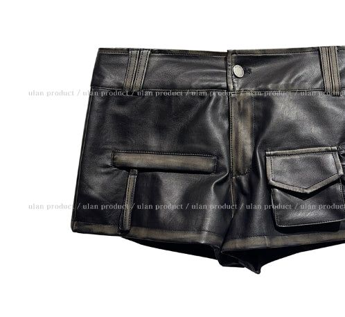 Villa Hand Washing Low Leather Shorts