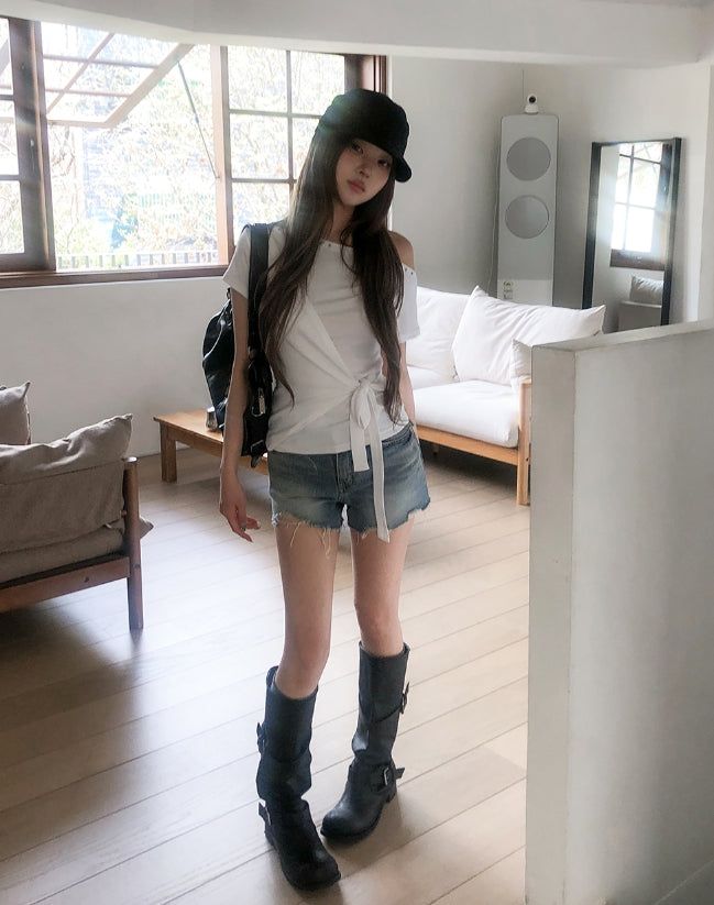 Perry Back Pocket Short Denim Shorts