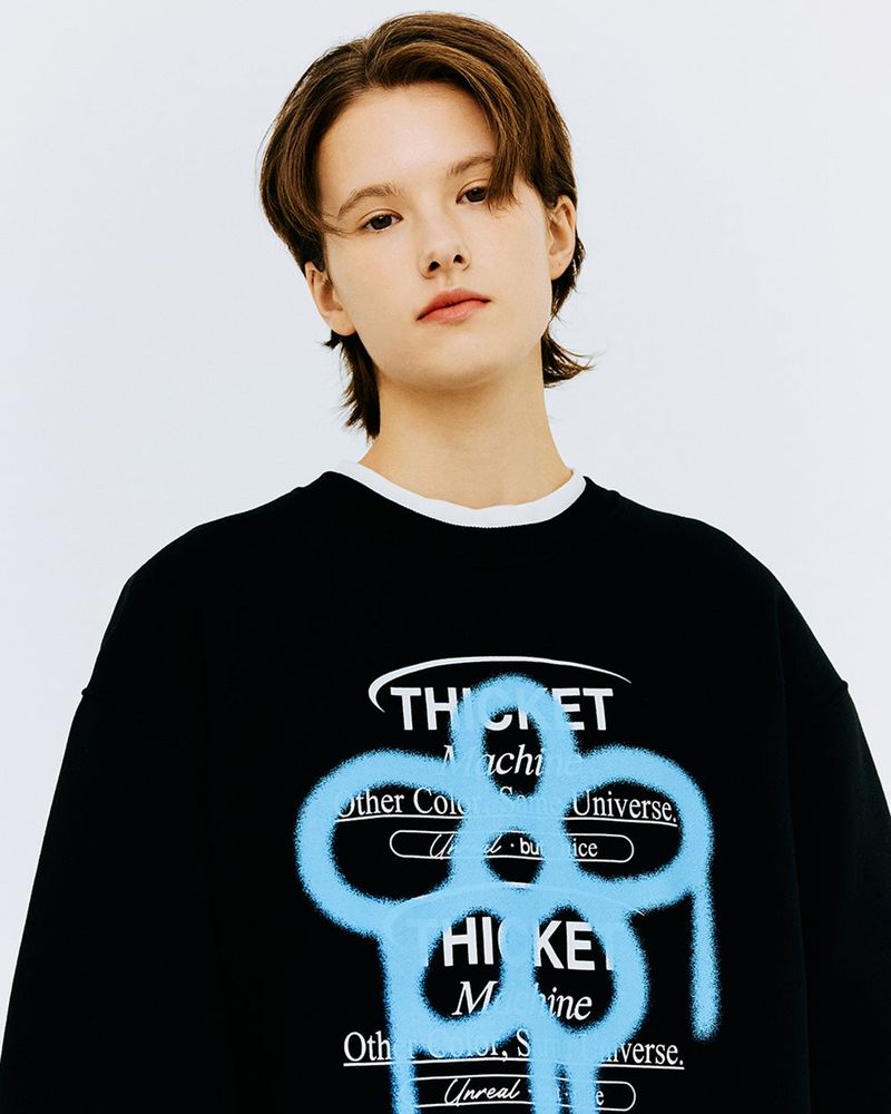 THICKET MACHINE FLOWER SWEATSHIRT-BLACK