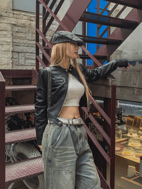 ULAN（ユレン）の「Saika Suede Cropped Rider Jacket（Jackets/Outerwear）」