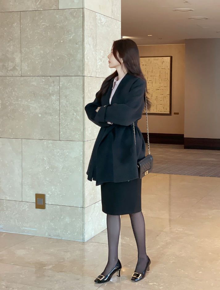 Scott Shawl Collar Wool Handmade Half Coat