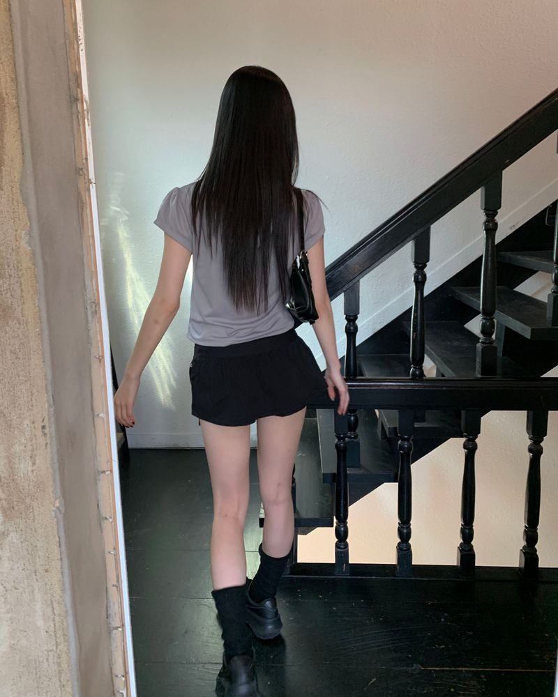 Eyelet low skirt pants