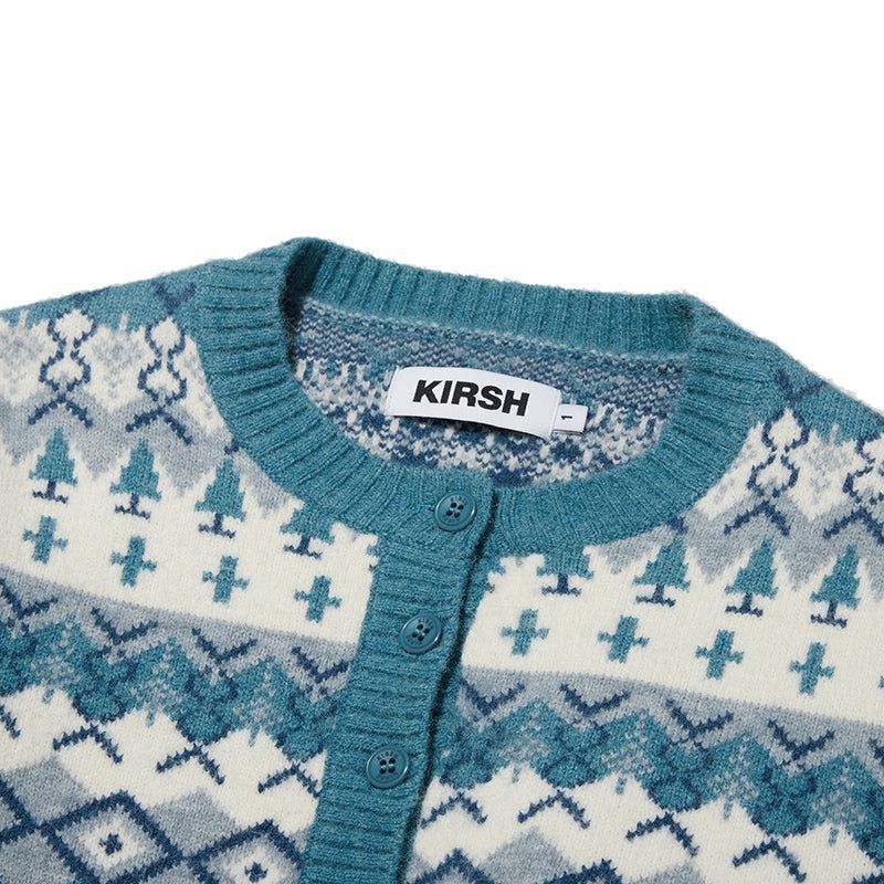 FAIR ISLE KNIT CARDIGAN [BLUE]
