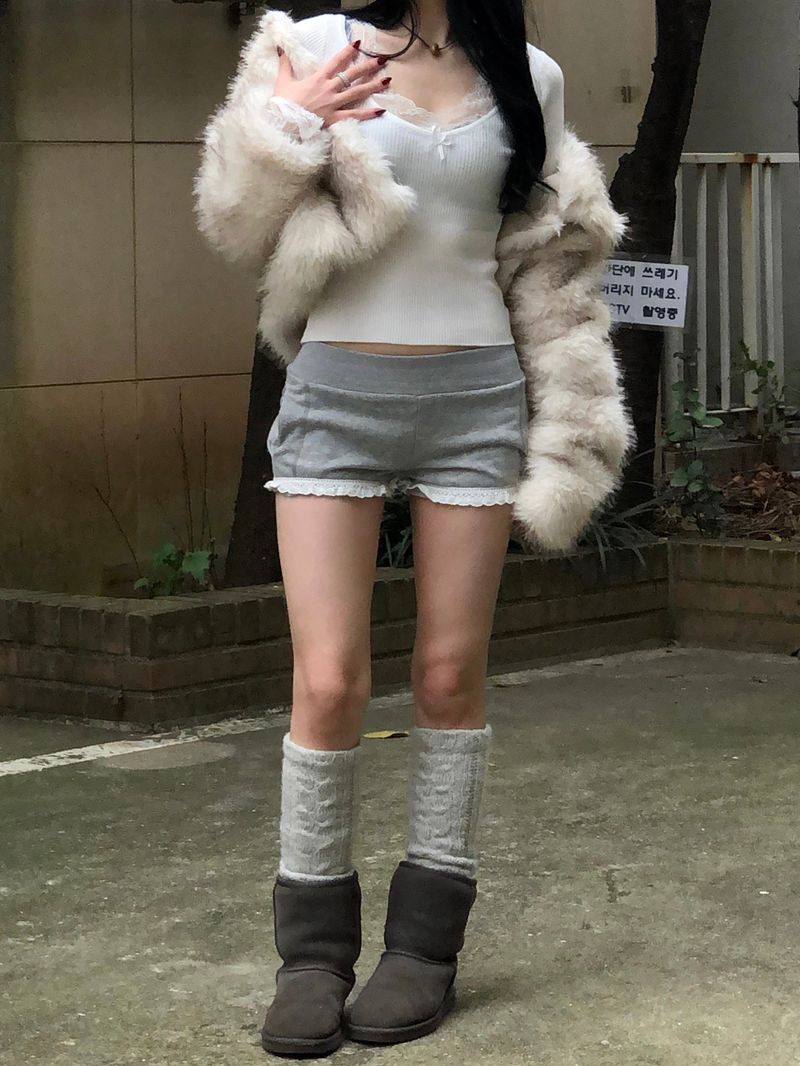 Gray Micro Mini Shorts