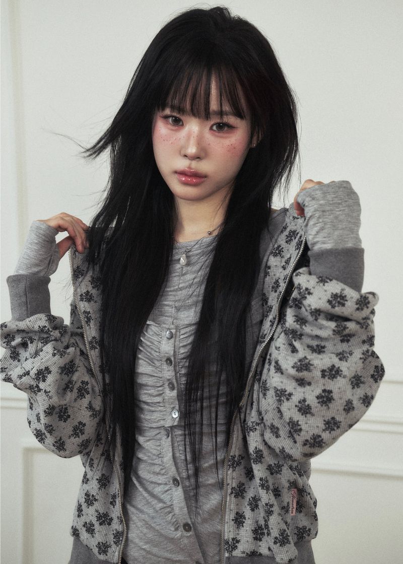 CornFlower Waffle Hooded Zip-Up