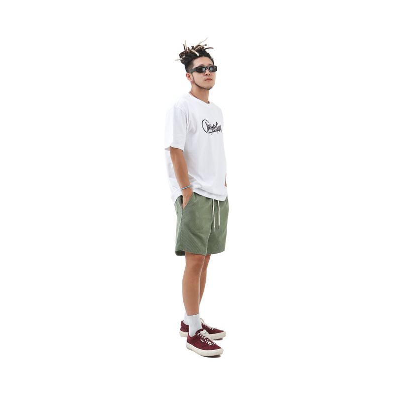 CORDUROY LOGO HALF PANTS LIGHT KHAKI