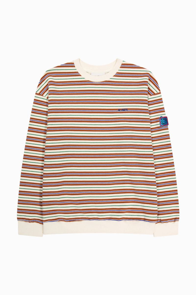 Alarm Multi Stripe Sweatshirt - Brown