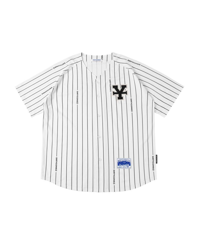 DirtyCoins（ダーティーコインズ）の「Baseball Black Striped - White（Tops）」