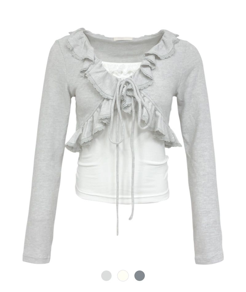 Cozy&Kitsch（コージーアンドキッチ）の「Modern French Ribbon Cardigan Set（Tops）」