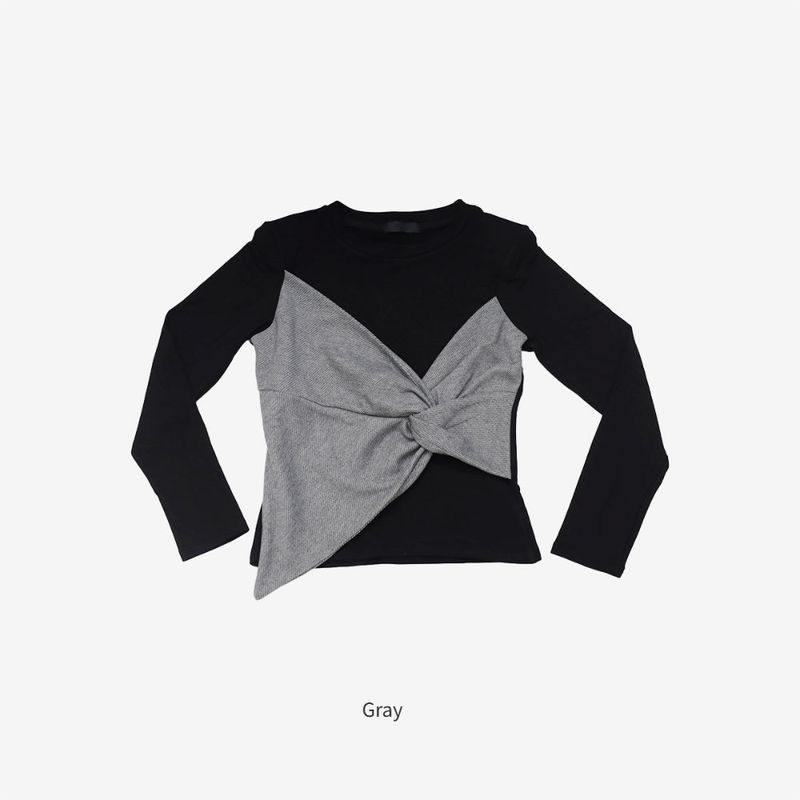 Veil twist color block knit
