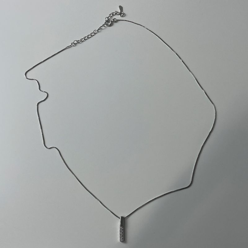 simple square necklace (925silver)