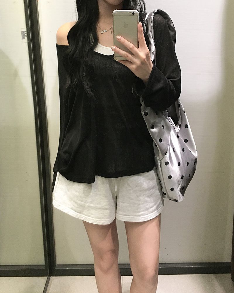 Deep V-neck Summer See-Through Knitwear (4 colors)