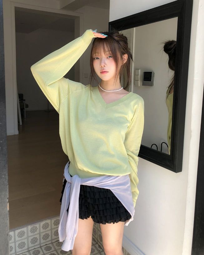 ULAN(ユレン)の「Moen Summer Linen V-Neck Knit(Tops)」