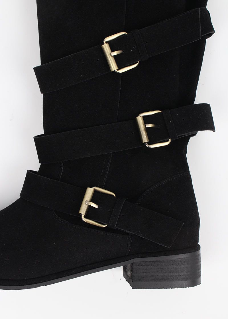 SUEDE BELT MIDDLE BOOTS
