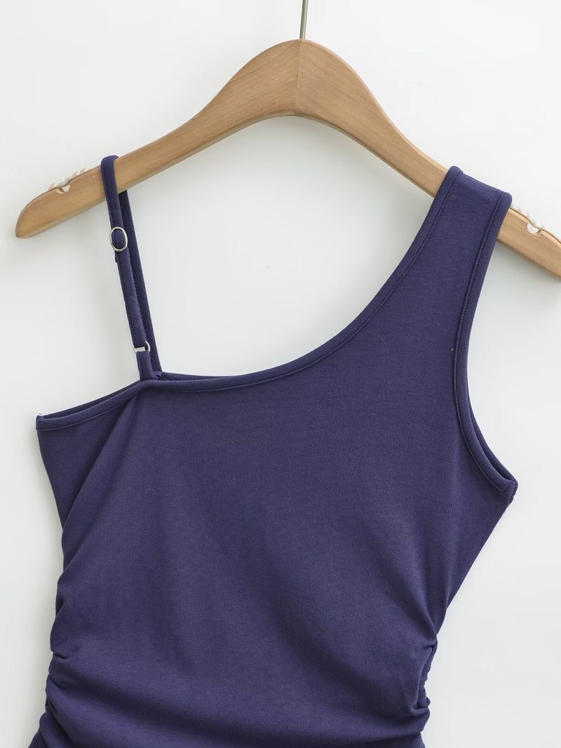 Amaris Asymmetric Strap Ruched Top