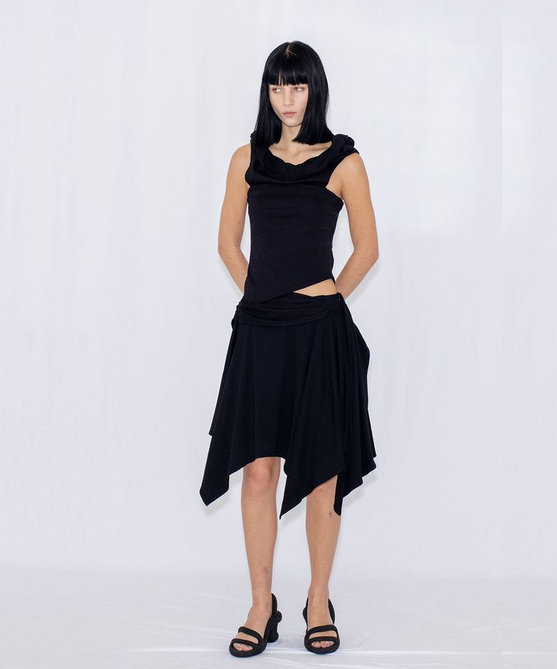ASYMMETRIC DRAPE SKIRT